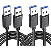 Leloco USB 3.0 Kabel [2 Stück 1M ], 5Gbps USB A Stecker auf A Stecker Datenkabel Verbindungskabel Kompatibel mit HDD, Drucker