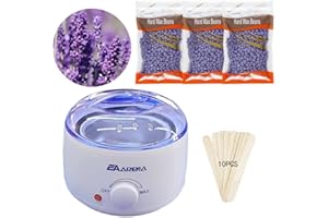EA ARENA Waxing Warmer Wax kit for Hair Removal Wax Pot for Waxing Professional with Bowl 3 Bags Wax Beads and Applicator Sticks at Home Wax Machine for Full Body Waxing (Lavender White Pot)