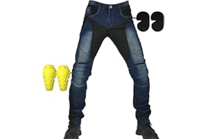 SHUOJIA Pantalons De Moto Pour Hommes Et Femmes, Jeans De Motard De Moto Protection Renforcée Pantalons De Moto Pantalons En Denim Pantalons De Course