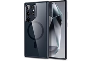 ESR Magnetyczne etui ochronne do Samsung Galaxy S24 Ultra, kompatybilne z MagSafe, wojskowa standardowa ochrona, odporna na żółknięcie, klasyczna seria, czarna, przezroczysta