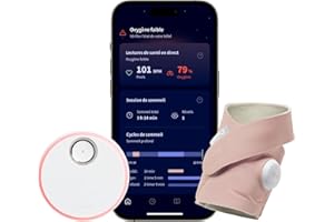 Owlet Dream Sock® Rose - Moniteur intelligent pour bébé – Suivi en direct du rythme cardiaque et du taux d’oxygène