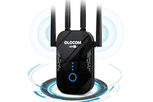 QLOCOM 2023 Neuestes WLAN Verstärker 1200Mbit/s WLAN Repeater, Dualband 5GHz & 2.4GHz WiFi Booster mit WPS, WiFi Internet Verstärker Kompatibel Allen WLAN Geräten