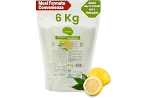 MAMICUP Acido Citrico per Pulizia in Polvere (6 Kg) Cura Lavastoviglie e Lavatrice, Azione Disincrostante e Anticalcare per Bagno, Cassetta WC, Ammorbidente Lavatrice, per Pulizie Naturali