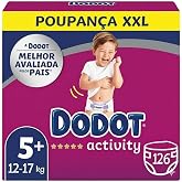Dodot Baby Activity Diapers Size 5+ (12-17 kg) - Maximum Absorbency, 3D Total Fit, 126 Count, Leak Protection, Softness and C