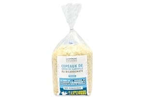 Copeaux de Savon de Marseille Avec Bicarbonate de Soude 1kg - Lessive Main ou Machine - Dosette 50ml Réutilisable - Cuit au Chaudron - Sans Additif- La Compagnie du Bicarbonate.