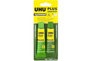 UHU 11525 Plus Adesivo Epossidico a Due Componenti, Trasparente, 30 ml