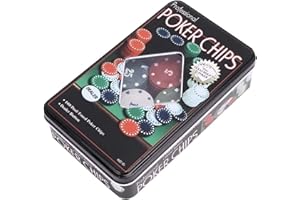 GMM SET DI FICHES DA POKER, PROFESSIONAL POKER FICHES, PER TUTTA LA FAMIGLIA, GIOCHI EDUCATIVI E RICREATIVI, SET CONFEZIONE DA 100 FICHES + 1 BUTTON DEALER + ISTRUZIONI GIOCO