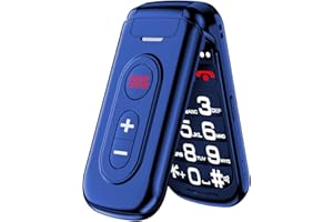 Guwet Seniorenhandy ohne Vertrag, Klapphandy Mobiltelefon mit Großtasten, 2.4 Zoll Farbdisplay, Taschenlampe, Blau