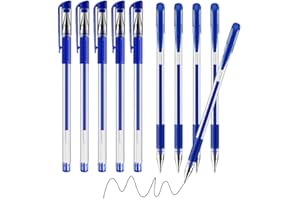 NOKDAL 10 Pezzi Penne a Sfera Roller Blu Penne a Gel Liquido 0.5 mm Penna a Punta Fine Inchiostro Liquido Penne gel Penne a Sfera Ad Asciugatura Rapida Inchiostro per Appunti Scuola Adulti Articoli Ufficio