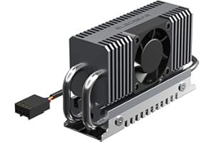 ElecGear EL-80X Chłodnica SSD M.2 2280, Wentylator Chłodzący PWM + Heatpipe + Aluminiowy Radiator Heatsink dla 80mm wewnętrzny dysk SSD PCIe NVMe i SATA z Podkładką Termiczną