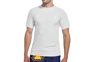 MEETWEE Hauts de Bain Anti-UV Homme Manches Courtes/Longues Rashguard Shirt UPF 50+ Sechage Rapide Léger pour Surf Plongée