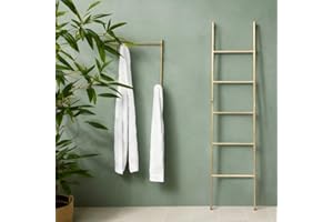 Box and Beyond Toallero de Escalera – bambú Natural – 5 Niveles – 189 x 45 x 2 cm