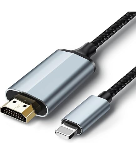 Huybaa Câble HDMI Pour IPhone Lightning Vers HDMI 1.8M - 1080P Plug & Play