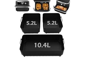 Camiraft Silicone Moule Air Fryer for Ninja Foodi Flex 10.4 L AF500EU,Silicone Accessoires Air Fryer for Friteuse,AF500EU Accessoires 1×10.4L+2×5.2L