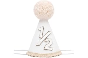Cumnvulnt 1/2 Geburtstagshut, Halber Geburtstagshut, 1/2 Geburtstag Hut, 6 Monate Geburtstagsdekorationen für 6 Monate Meilenstein Feiern, Cake Smash, und Foto Requisiten auf halbem Weg zu einem