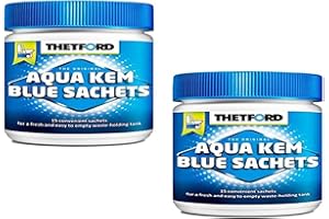 Thetford Mixte Thetford LOT 2 X Aqua KEM Blue SACHETS WC, bleu, Grande EU