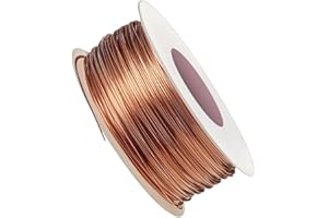 Ksvaye Copper Wire for Gardening Pure Copper Wire Round 1mm x 20m Bare Copper Craft Wire Bendable Soft DIY Metal Craft Art for Jewelry Making, Weaving and Wrapping