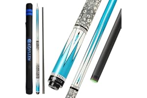 KONLLEN KL-05 Versión Baja de Fibra de Carbono Palo de Taco de Billar Envoltura de Cuero Profesional (Tecnología de Carbono Tacos de Billar de Baja desviación, 12,5 mm, 147 cm)