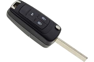 Jongo - Etui na kluczyk z ostrzem kompatybilne z Chevrolet Cruze, Mondeo, Aveo, Spark i Orlando | Obudowa kluczyka składany samochodowy z 3 przyciskami