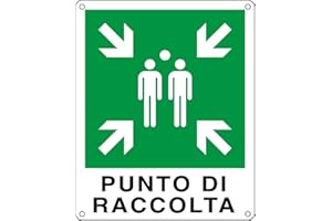 CARTELLO ALLUMINIO 25x31cm 'PUNTO DI RACCOLTA' CARTELLI SEGNALATORI
