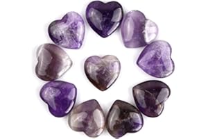 Anseom Herzsteine 10 Stück Herz Stein Herz Taschenstein Herzsteine Natürliche Heilsteine Herz Kristallsteine Herz Herz Stein Deko Kristall Edelsteinherz Herzform Heile Kristalle Edelstein(Lila)