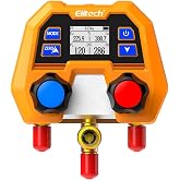 Elitech Digital Pressure Gauge for HVAC, Refrigeration and Air Conditioning Systems &ndash; Compatible with Refrigerants R410A/R454