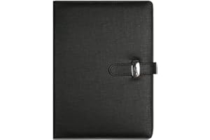 AOORY Portfolio Folder Executive Conference Folder with Ring Binder Padfolio Refillable Organizer Notepad A6