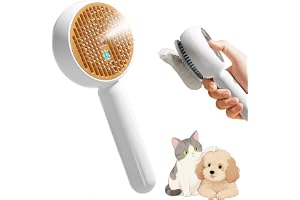 Youery Kattborste med ånga, tyst ångutsläpp med ett klick, kattkam med handtag för långt hår, kort hår, katt och hund, katthå