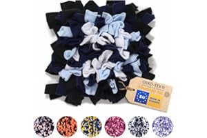 MIMIKO Pets - Mata węchowa dla psa i kota | M (33x33cm) Granatowy-biały | Zabawki interaktywne dla psów | Mata do karmienia, nadająca się do prania | Mata edukacyjna w rozmiarach XS - XXL