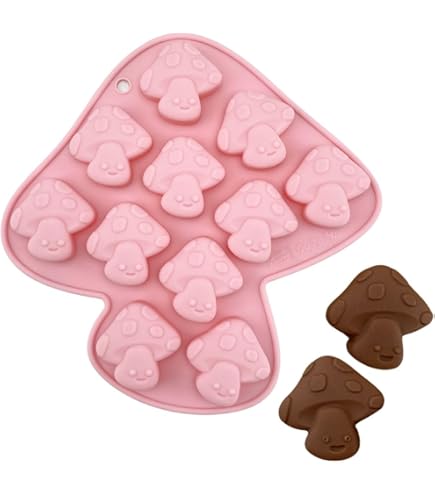 PTaizjjz 1 Pc Paddestoel Chocolade Schimmel 12 Holtes 3D