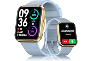 aeac Smartwatch Donna Chiamate, 1,7" Orologio Smartwatch Uomo Donna con Fare Chiamate Risposta Vivavoce, Alexa Integrato, Cardiofrequenzimetro SpO2 Sonno, Orologio Fitness Notifiche Messaggi Whatsapp