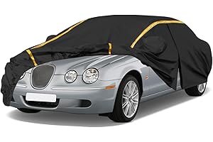 FCFEWLSDE Bache Voiture Exterieur pour Jaguar S-Type Housse de Voiture,Protection UV Anti-Neige et Coupe-Vent Tous Temps avec Bande réfléchissante