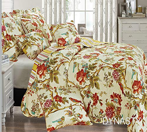 THL Bedspread Patchwork 2 Pillow Sham/Vintage Quilt Set Size 255 X 275 CM Super King Dynasty THL Bedspread Patchwork 2 Pillow Sham/Vintage Quilt Set Size 255 X 275 CM Super King Dynasty