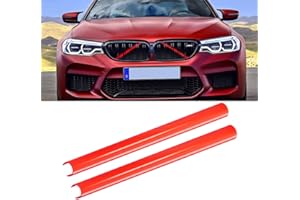 Bynome Grille Insert Trims Stripe Front Grille Trim Stripes Cover Fit for V Brace Covers Grille Cover Guard Accessories for 1 2 3 4 5 6 7 Series,F20 F22 F30 F32 G30 G32 G11 G12 (2Pcs Red)