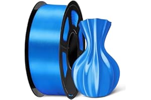SUNLU PLA Plus Filamento Seda Brillante 1.75mm para Impresora 3D, Silk PLA+ Filamento de Impresión 3D con Acabado Suave y Sedoso, Precisión Dimensional +/- 0.02mm, Bobina de 1kg(2.2lbs), SILK Azul