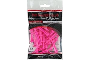 GRADUATED TEES The Golfers Club Golf Graduated Pink Plastic Tees (2.25 Inch x 25), 39mm