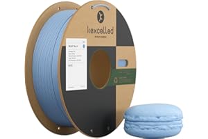 kexcelled Macaron Matte PLA Filament 1.75 mm +/- 0.03 mm, Upgrade PLA Roll, 3D Printer Filament, Matte Finish, 1 kg (2.2 lbs) Cardboard Spool, Neatly Wound, Ice Blue