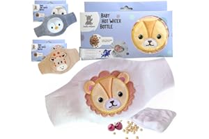 Hello Hippo – Cintura Anticolica per Neonati con Semi di Ciliegio – Fascia Termica Riscaldante per Coliche | Cuscino Neonato per Microonde, Ipoallergenico e Lavabile (Leone)