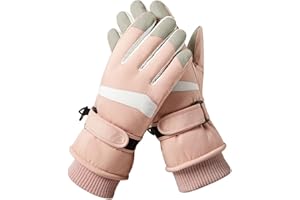 Hjkiopc Invernali Guanti Donna Guanti da Sci Invernali Guanti Termici Impermeabili Antivento e Resistenti al Freddo Ispessiti Touchscreen Muffole per Sci Ciclismo Sport Sulla Neve