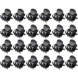 24 Pezzi Mini Mollette Capelli Donna, 1,5cm Fermagli Capelli Donna, Fermacapelli per Donna Bambina (Nero)