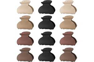 Lolalet 12 Petites Pinces à Cheveux à Double Dents, Mini Pince Crabe de Couleur Différente, Accessoires de Coiffure pour Fille Femme