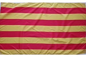 Bandera de Cataluña, reforzada con 4 ojales, 150 x 90 cm (Catalunia) bandera catalunya Ideal Balcones MateyCo
