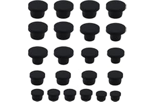 BELLAGESUNDHEIT 26 Stück Silikon-Lochstopfen Set, 13 Größen (2.7-8.5 mm), Schwarz – Universelle Gummistopfen für Flaschen, Rohre & Möbel – Perfekter Verschluss gegen Undichtigkeiten (M)