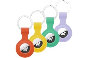 ZZLOVE Case 4 Pack Protective Silicone Accessories for Apple AirTags Case Keychain, Air Tag Holder Key Ring Cases Finder Items for Luggage Dogs Cat Pet Collar Backpacks