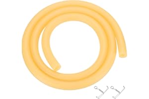 PATIKIL 3.3 Pies (1M) Tubo de Goma de Látex Natural, 3/8" (10mm) ID x 9/16" (14mm) OD Tubo de Goma para Tirachinas con Abrazaderas para Ejercicios, Estiramiento, Laboratorio, Tubo de Casa