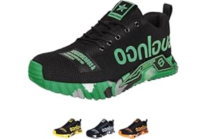 Aohuyergai Zapatos de Seguridad para Hombre Zapatillas De Seguridad Ligeros Mujeres Punteras De Acero, Zapatos De Trabajo Cómodos, Zapatillas Industriales De Construcción Transpirables