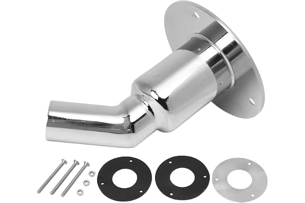 Thru Hull Exhaust Pipe Socket, Thru Hull Exhaust Skin 316 Stainless Steel Mirror Polished 24 Mm OD for Heater Marine Truck (B