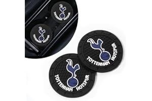 TSSYOKDO Car Cup Holder Coasters, 2PCS Silicone Non-Slip Auto Cup Holder Insert Coaster for Tottenham Hotspur Football Fans, Unisex Car Cup Mat for Tottenham Hotspur Football