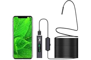 OYRLIZE Inspection Endoscope WiFi 1200P HD Borescope Waterproof IP68 Snake Pipe Camera with 8 LED & 5M(16.4ft) Semi-Rigid Cable for iOS Android iPhone Windows Mac