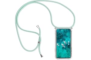 Paekear Funda Transparente con Cordón para Realme C33 / Realme C33S - Carcasa con Cuerda y Esquinas Reforzadas con Correa - Elegante Case Cover con Collar de Cordón Cruzado, Verde